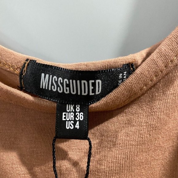 🌟Missguided NWT Cropped Tank Top Brown/Tan Size US 4 - Picture 5 of 5